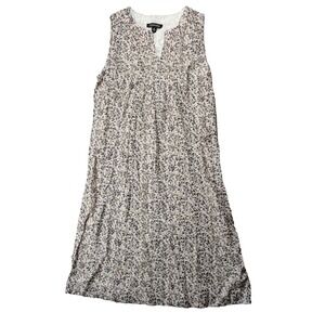 Chadwicks Linen Green‎ Floral Sleeveless  Zip Pleated Dress Petite Medium PM